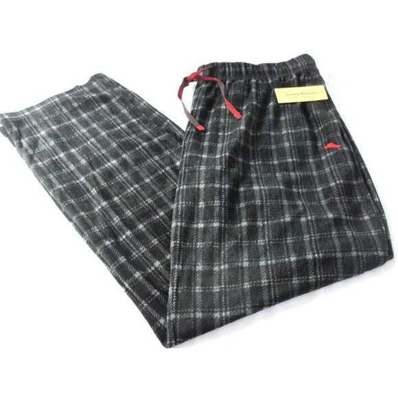 Tommy Bahama Men's Black Grey Plaid Soft Fleece Relax Lounge Sleeping Pants NWT - Picture 2 of 4